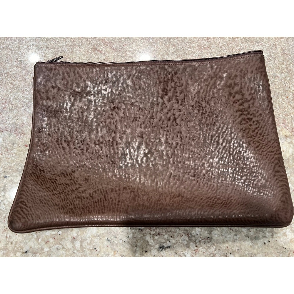 Vintage Mark Cross Brown Leather Portfolio Briefcase Laptop Case Italia Italy